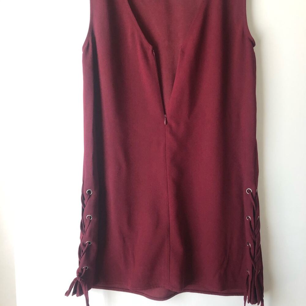 Cupcakes & Cashmere Burgundy Shift Dress Sleeveless Wine Red Purple Size Small - Picture 7 of 8